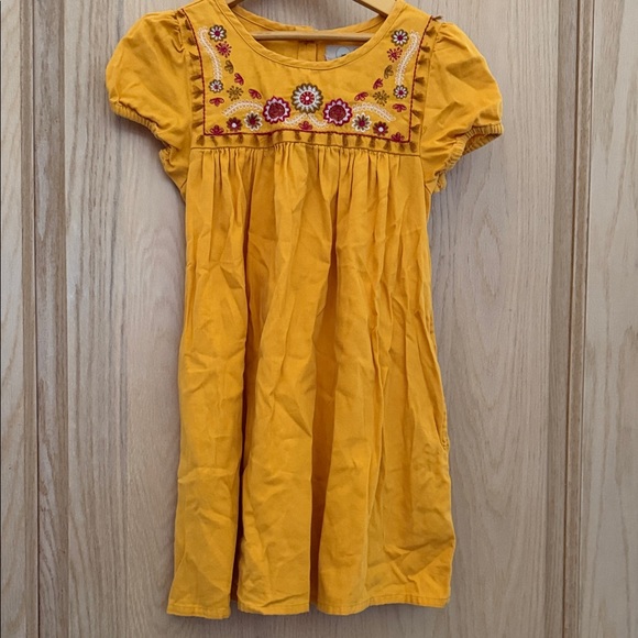 Peek Yellow Floral Embroidered Dress - Picture 2 of 3